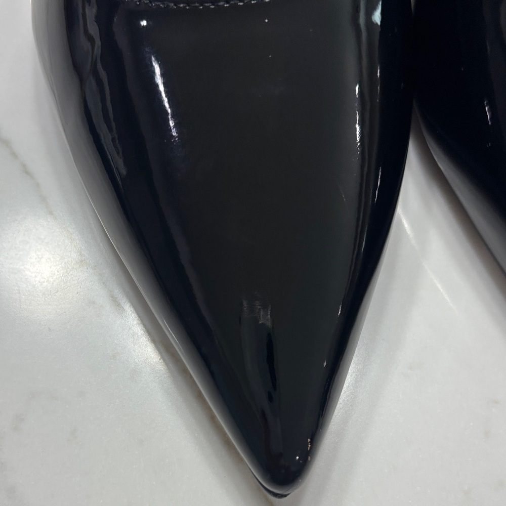 Steve Madden Black Patent Pointed Slingback Pumps - Picture 5 of 12